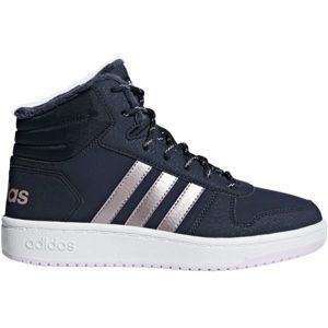 adidas HOOPS MID 2.0 K Dětská zateplená volnočasová obuv, tmavě modrá, velikost 31