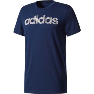 adidas ESS LINEAR KNITTING REGULAR TEE tmavě modrá S - Pánské tričko