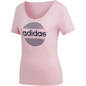 adidas LINEAR TEE II růžová L - Dámské triko