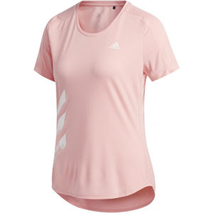 adidas RUN IT TEE 3S W Dámské sportovní tričko, růžová, velikost L