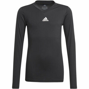 adidas TEAM BASE LONG SLEEVE TEE Juniorské fotbalové triko, černá, veľkosť 116