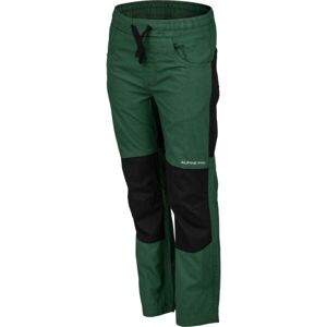 ALPINE PRO BEETHO Chlapecké outdoorové kalhoty, tmavě zelená, velikost 128-134