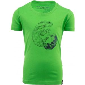 ALPINE PRO ODDO Dětské triko, Světle zelená,Černá, velikost 128-134