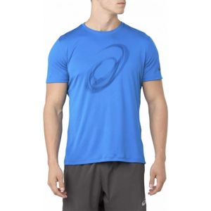 Asics SILVER SS TOP GRAPHIC modrá XL - Pánské běžecké triko