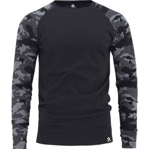 Bula CAMO MERINO WOOL CREW Pánské triko, černá, velikost XL