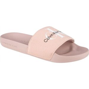Calvin Klein SLIDE MONOGRAM CO Dámské pantofle, růžová, velikost
