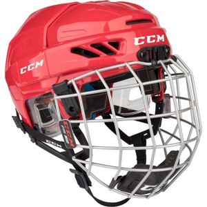 CCM FITLITE 3DS COMBO JR červená NS - Dětská hokejová helma