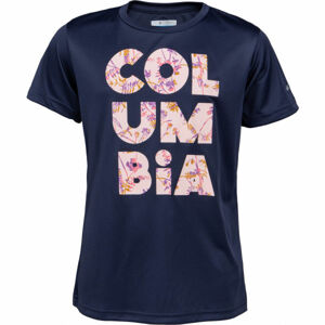 Columbia PETIT FOND GRAPHIC SHORT SLEEVE TEE Dětské triko, Tmavě modrá,Růžová, velikost
