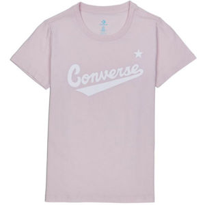 Converse CENTER FRONT LOGO SHORT SLEEVE T-SHIRT růžová XS - Dámské tričko