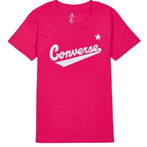 Converse WOMENS NOVA CENTER FRONT LOGO TEE růžová XS - Dámské tričko