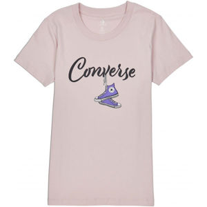 Converse HANGIN OUT CHUCK CLASSIC TEE Dámské tričko, Růžová,Černá,Fialová, velikost S