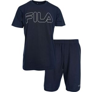 Fila SET SHORT SLEEVES T-SHIRT AND SHORT PANTS IN JERSEY Pánské pyžamo, tmavě modrá, velikost