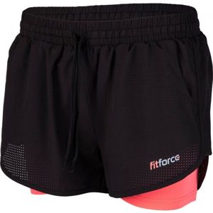 Fitforce CRISTAL růžová M - Dámské šortky s vnitřními šortkami