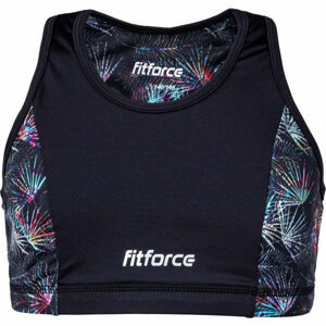 Fitforce SNOOTY Dívčí fitness podprsenka, černá, veľkosť 152-158