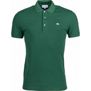 Lacoste SLIM SHORT SLEEVE POLO tmavě zelená L - Pánské polo tričko