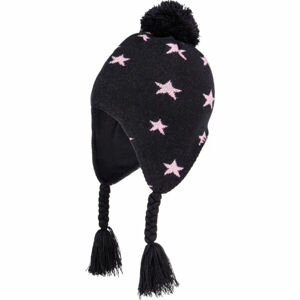 Lewro GALADRIL Dívčí pletená čepice, černá, velikost 12-15