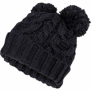Lewro OSSIA Dívčí pletená čepice, černá, veľkosť 8-11