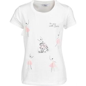 Lewro PEARL Dívčí triko, Bílá,Růžová, velikost 116-122
