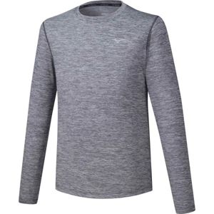 Mizuno IMPULSE CORE LS TEE šedá XL - Pánské běžecké triko s dlouhým rukávem