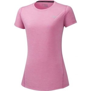 Mizuno IMPULSE CORE TEE růžová M - Dámské běžecké triko s krátkým rukávem