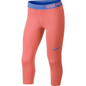 Nike PRO CAPRI růžová S - Dívčí legíny