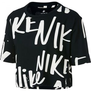 Nike W NSW TEE NIKE AOP CROP černá M - Dámské tričko