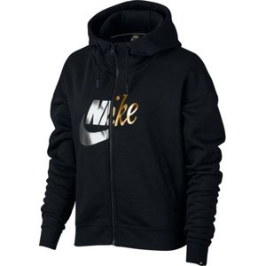 Nike NSW RALLY HOODIE FZ MATALIC černá M - Dámská mikina s kapucí