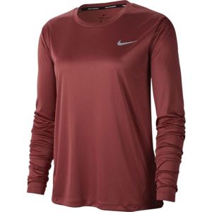 Nike MILER TOP LS W červená S - Dámské běžecké triko s dlouhým rukávem