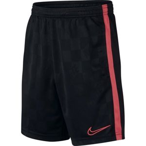 Nike BRT ACDMY SHORT JAQ KP B Juniorské sportovní šortky, Černá,Oranžová, velikost M