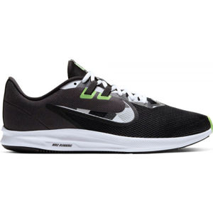 Nike DOWNSHIFTER 9 Pánská běžecká obuv, Černá,Světle zelená,Bílá, velikost 44