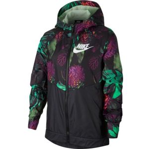Nike NSW WR JKT HD AOP1 černá XS - Dívčí bunda