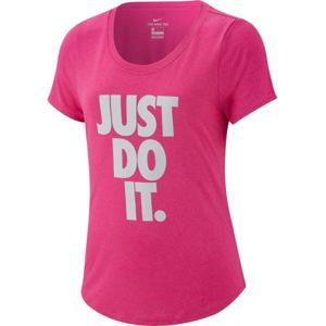 Nike TEE LEG SCOOP JDI růžová L - Dívčí sportovní triko