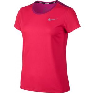 Nike BRTHE RAPID TOP SS růžová L - Dámské sportovní tričko