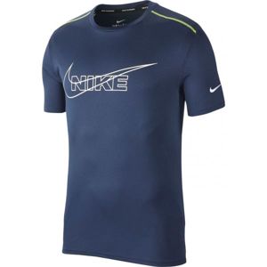 Nike DF BRTHE RUN TOP HBR M tmavě modrá S - Pánské běžecké tričko