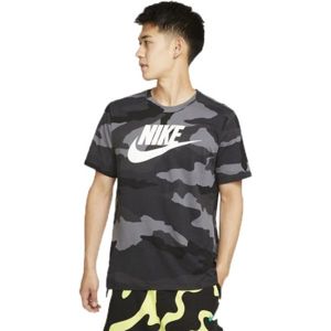 Nike NSW SS TEE CAMO 1 M tmavě šedá M - Pánské tričko