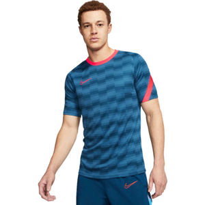 Nike DRY ACDPR TOP SS GX FP M Pánské fotbalové tričko, Tyrkysová,Červená, velikost