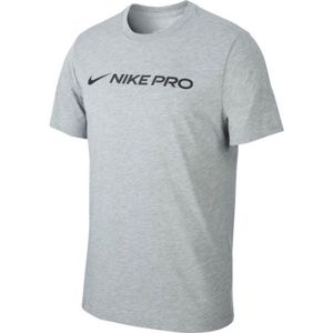 Nike DRY TEE NIKE PRO šedá L - Pánské tričko