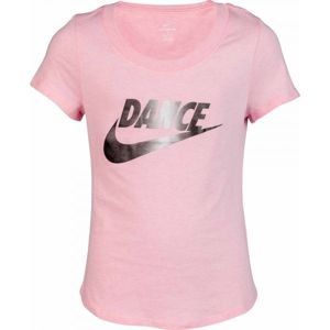 Nike NSW TEE SCOOP DANCE SWOOSH Dívčí tričko, Růžová,Hnědá, velikost M