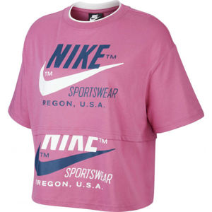 Nike NSW ICN CLSH SS TOP W růžová XS - Dámské tričko