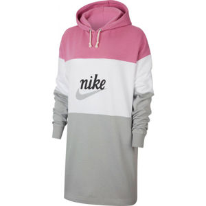Nike NSW VRSTY HOODIE DRESS FT W růžová XS - Dámské šaty