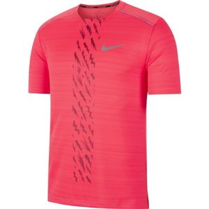 Nike DRY MILER SS EDGE GX PO M červená M - Pánské běžecké tričko