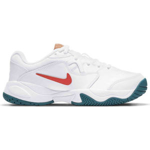 Nike COURT LITE 2 JR Juniorská tenisová obuv, Bílá,Červená, velikost 6