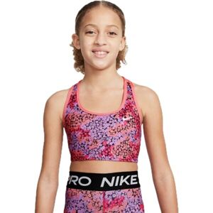 Nike DRI-FIT SWOOSH Dívčí sportovní podprsenka, růžová, velikost