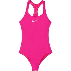 Nike SOLID růžová L - Dívčí jednodílné plavky