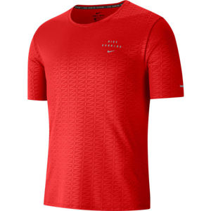 Nike MILER RUN DIVISION Pánské běžecké tričko, Červená,Šedá, velikost L