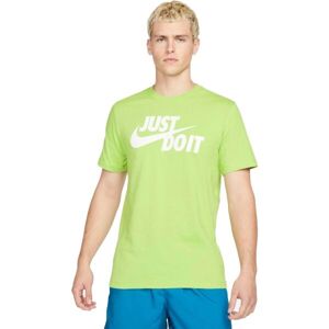 Nike NSW TEE JUST DO IT SWOOSH Pánské tričko, světle zelená, velikost S