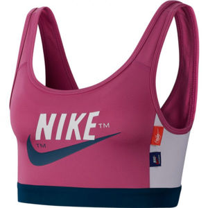 Nike SWOOSH ICNCLSH BRA PAD Dámská sportovní podprsenka, Růžová,Tmavě modrá,Bílá, velikost XS