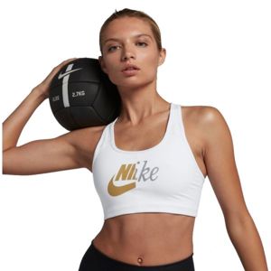 Nike SWOOSH MTLC FUTURA BRA bílá M - Dámská sportovní podprsenka
