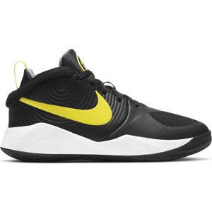 Nike TEAM HUSTLE D9 Dětská basketbalová obuv, Černá,Žlutá,Bílá, velikost 7