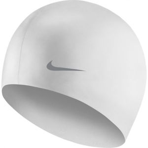 Nike SOLID SILICONE YOUTH bílá NS - Dětská plavecká čepice